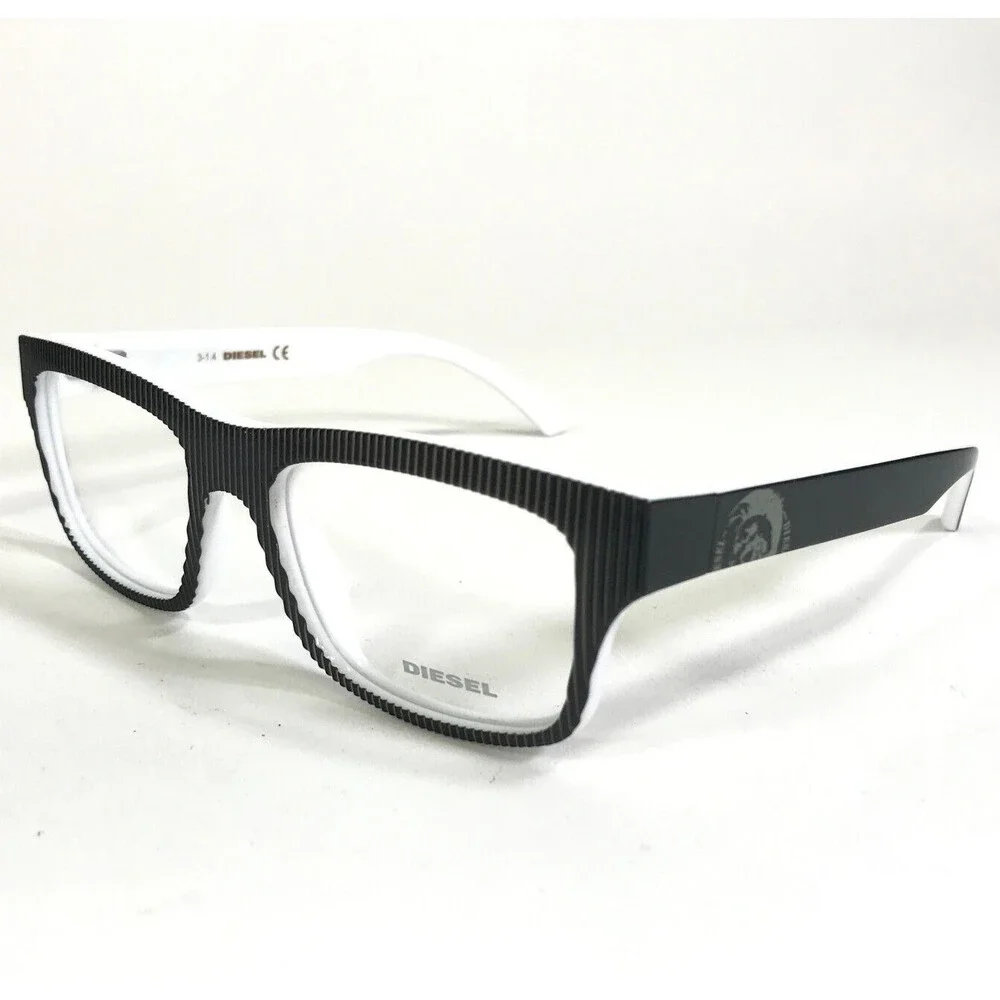 Diesel Eyeglasses Frames DL5034 Col.005 Grey White Ribbed Square 52-18-135